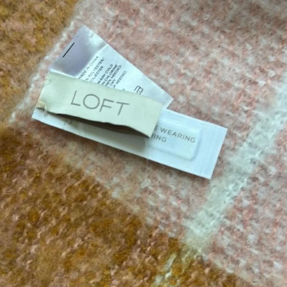 LOFT Plaid Scarf in Pink and Mustard